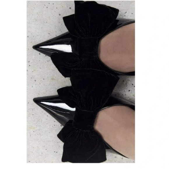 ZARA HEELED MULES WITH BOW - Picture 2 of 5